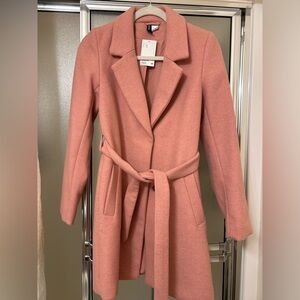 XS H&M pink wool coat